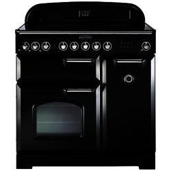 Rangemaster Classic Deluxe 90 Electric Range Cooker Gloss Black
